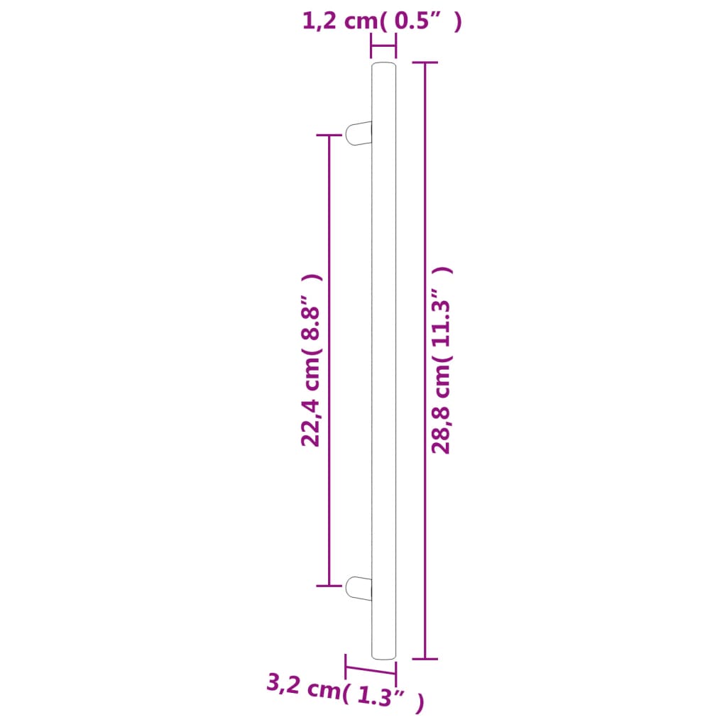 Cabinet Handles 20 pcs Gold 224 mm Stainless Steel
