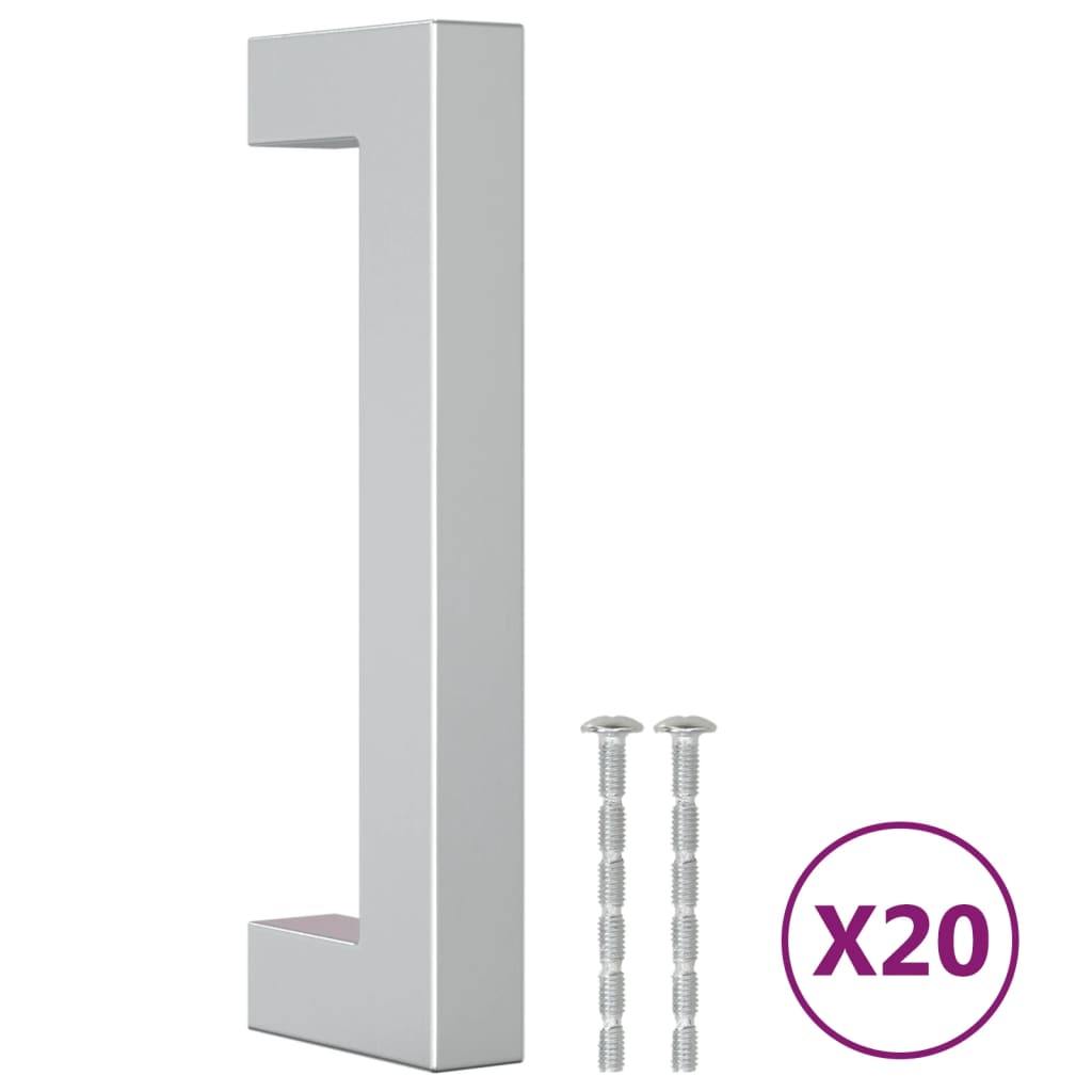 Cabinet Handles 20 pcs Silver 96 mm Stainless Steel