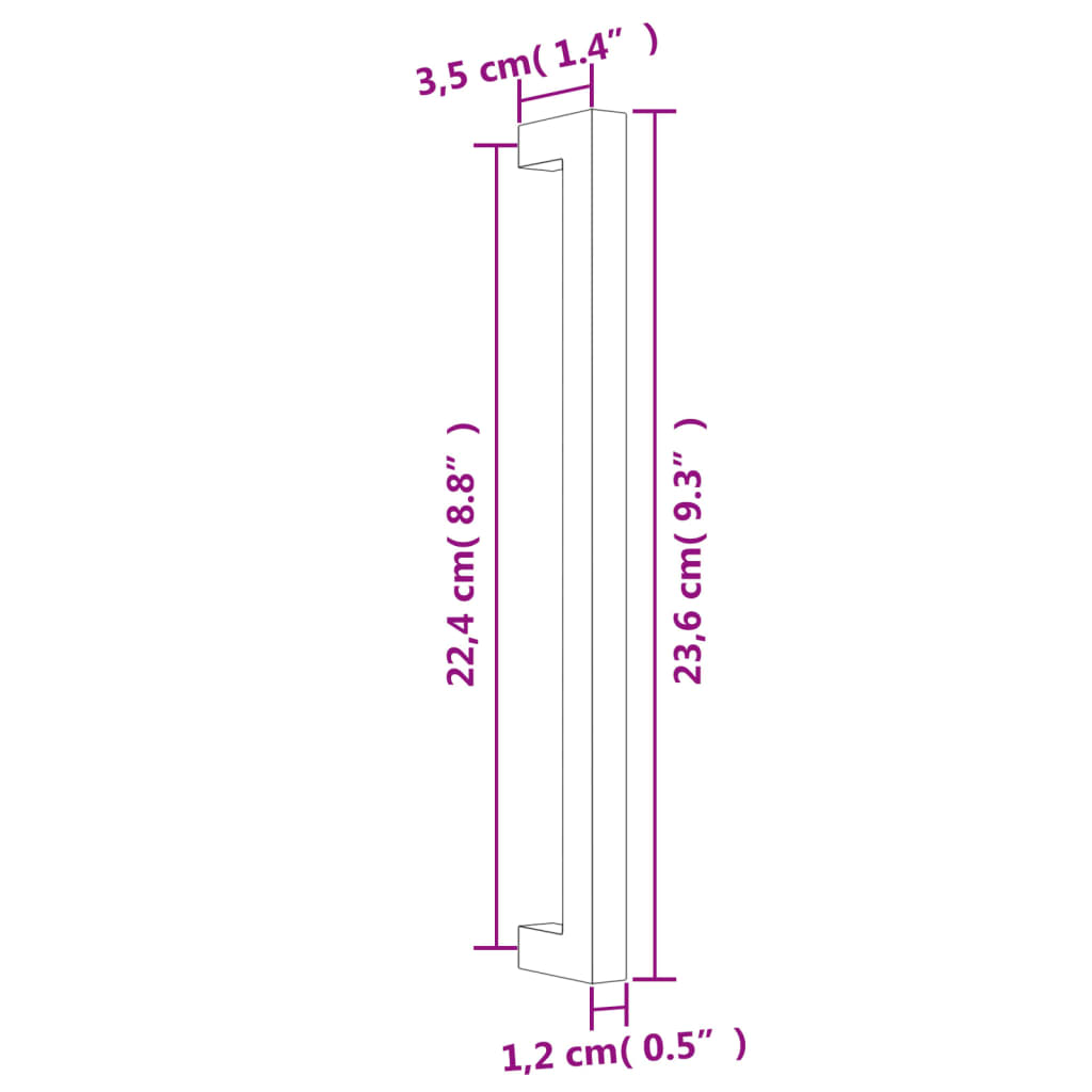 Cabinet Handles 20 pcs Silver 224 mm Stainless Steel