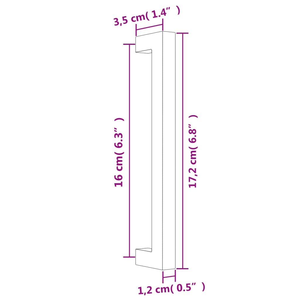 Cabinet Handles 20 pcs Black 160 mm Stainless Steel