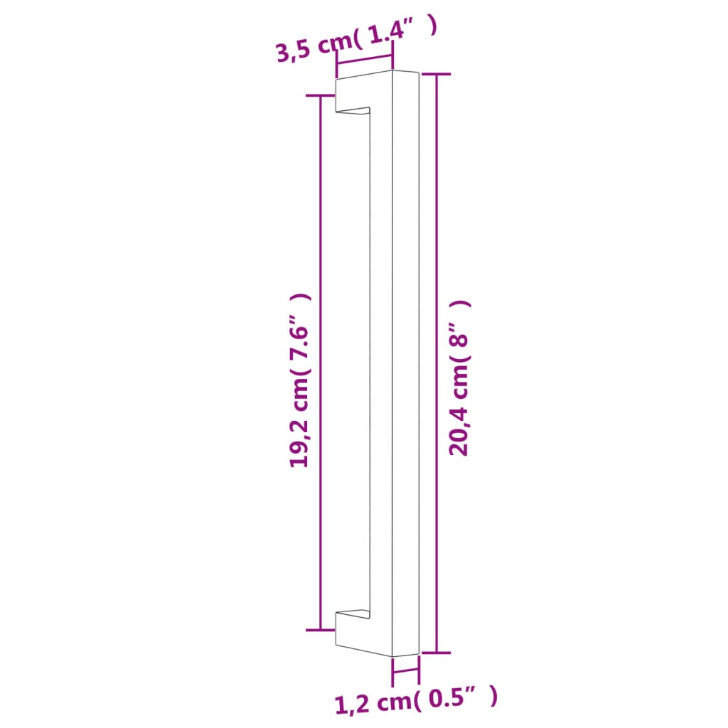 Cabinet Handles 10 pcs Gold 192 mm Stainless Steel