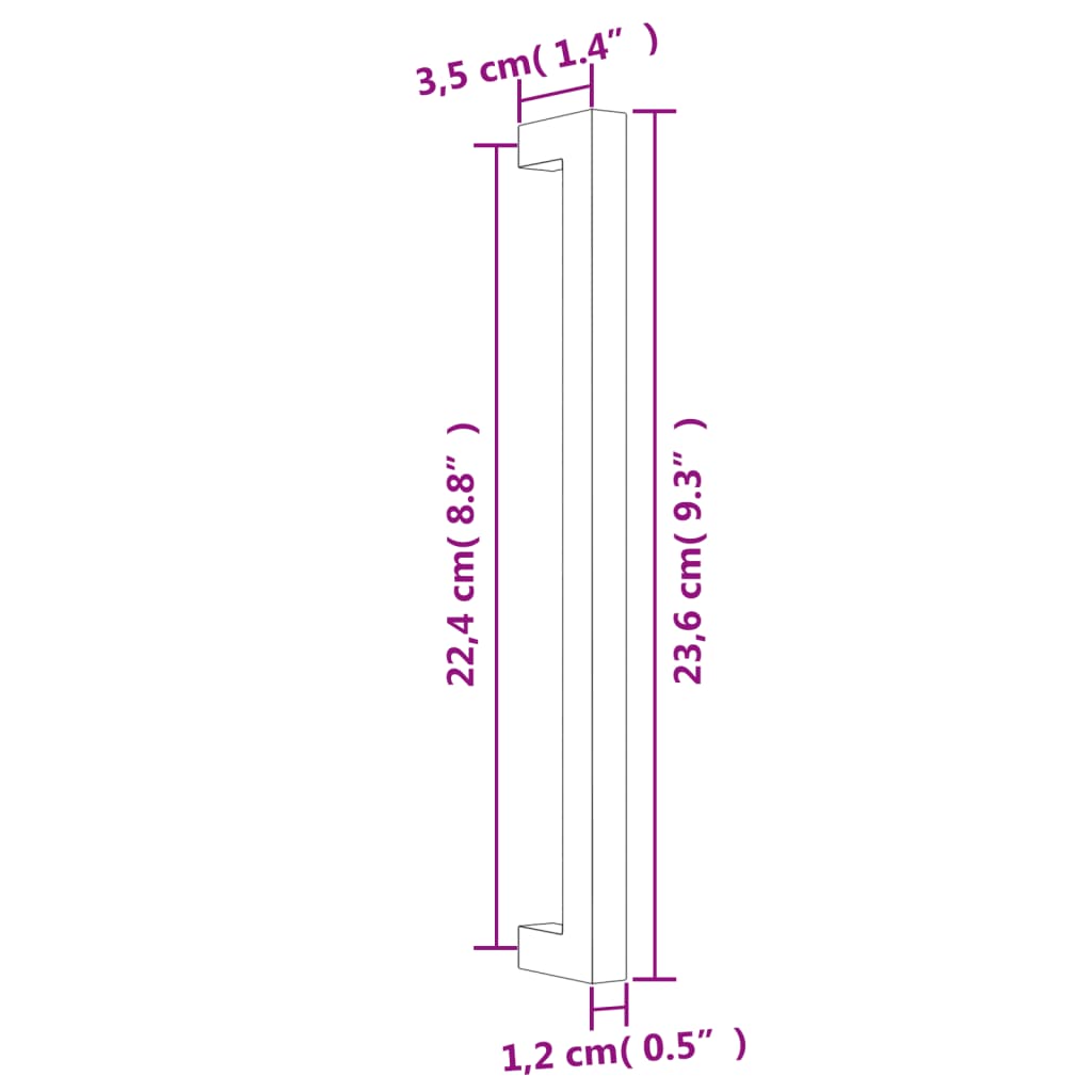 Cabinet Handles 10 pcs Bronze 224 mm Stainless Steel