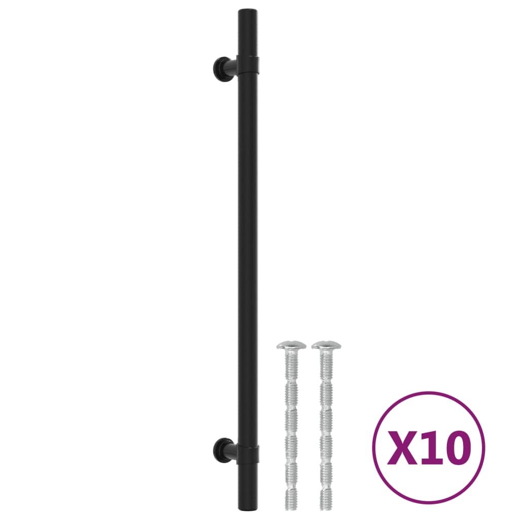Cabinet Handles 10 pcs Black 224 mm Stainless Steel