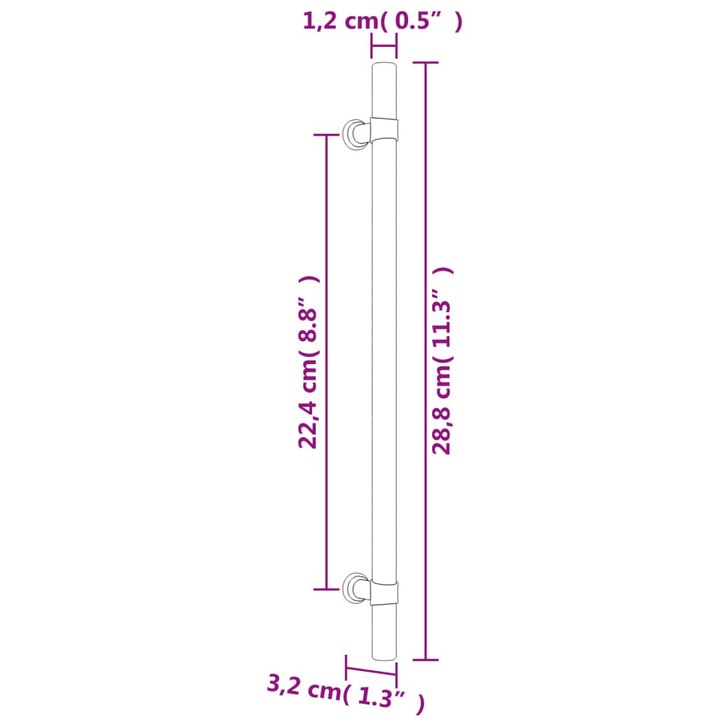 Cabinet Handles 10 pcs Black 224 mm Stainless Steel