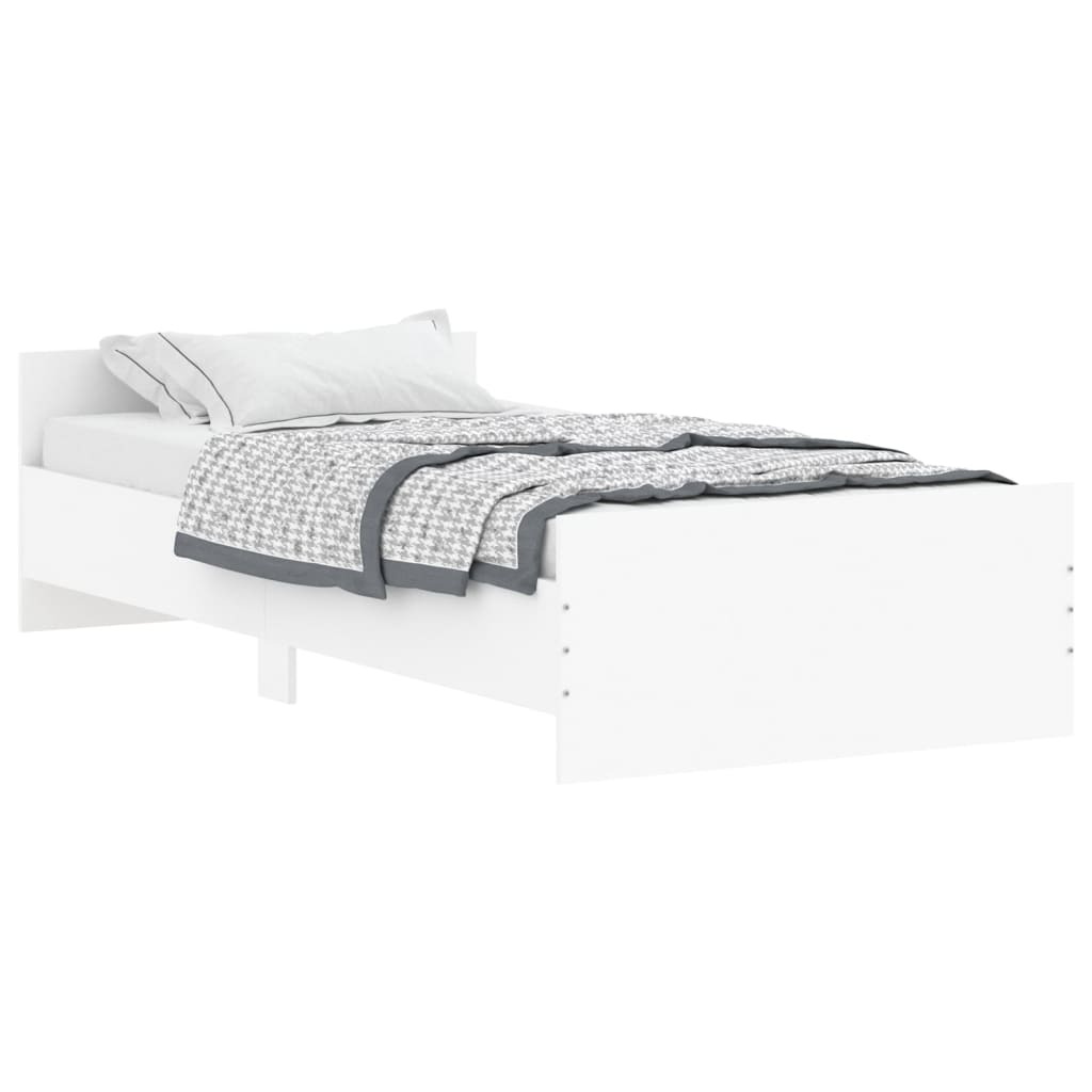 vidaXL Bed Frame without Mattress White 100x200 cm Engineered Wood