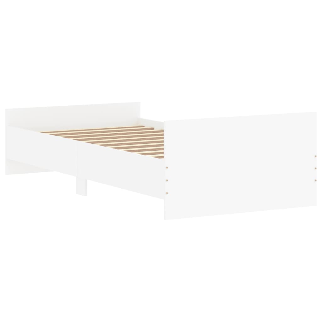 vidaXL Bed Frame without Mattress White 100x200 cm Engineered Wood