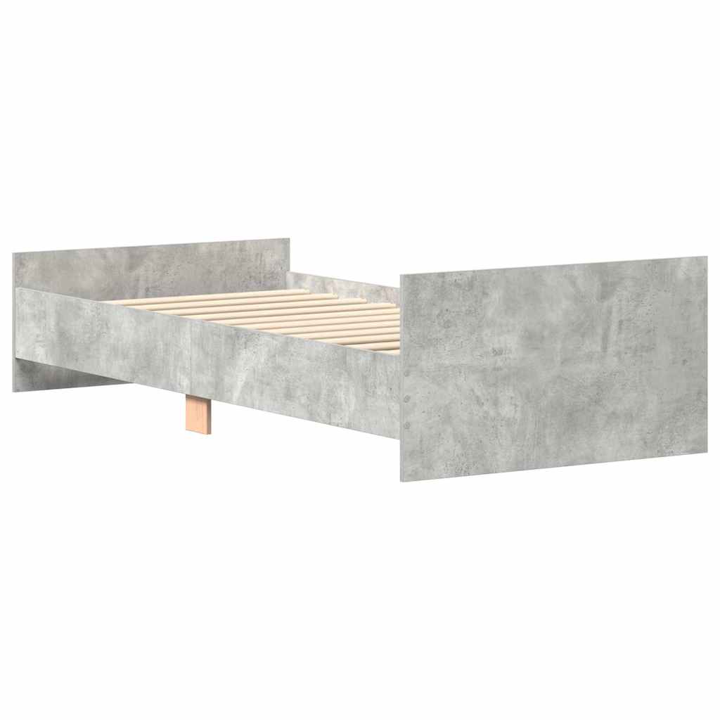 Bed Frame without Mattress Concrete Grey 100x200 cm