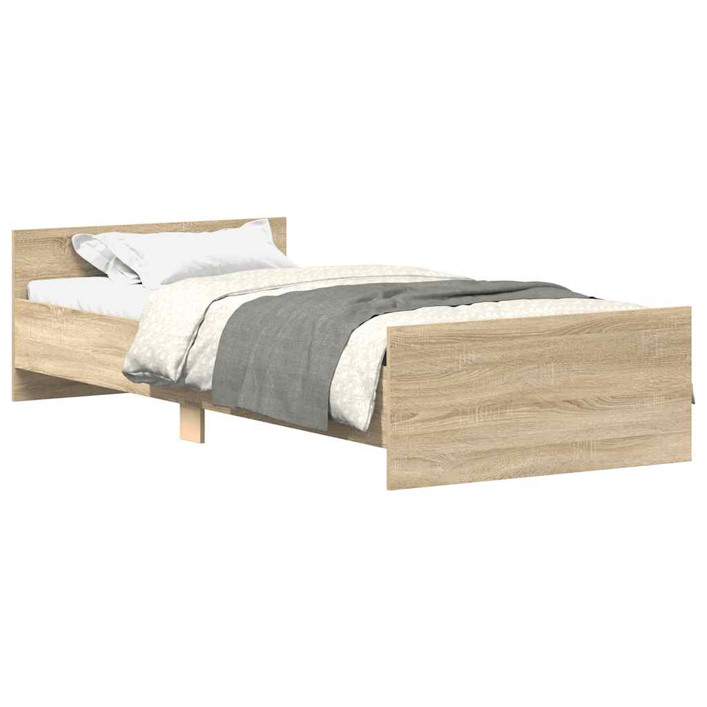 Bed Frame without Mattress Sonoma Oak 90x190 cm Single Engineered Wood