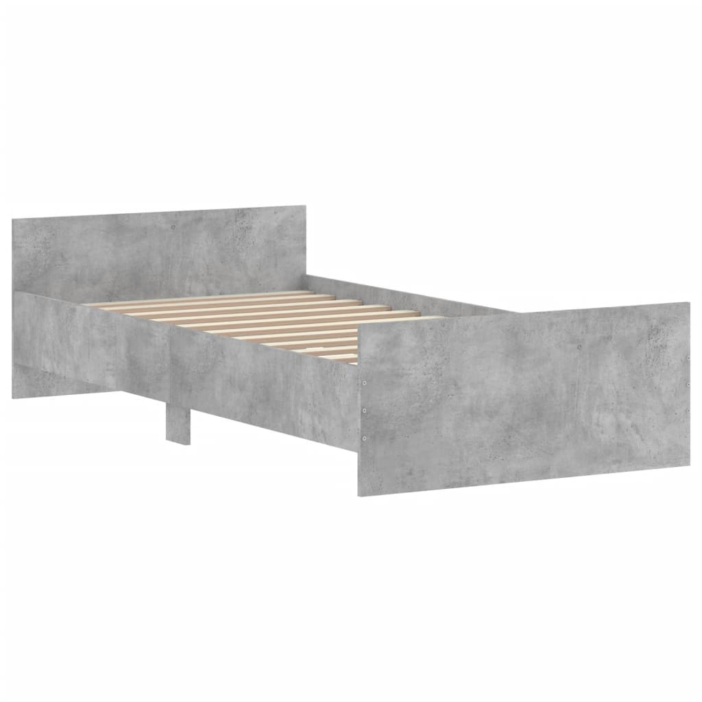 vidaXL Bed Frame without Mattress Concrete Grey 90x190 cm Single