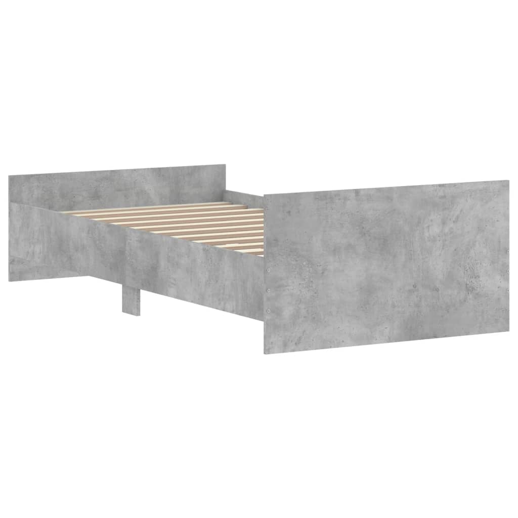 vidaXL Bed Frame without Mattress Concrete Grey 90x190 cm Single