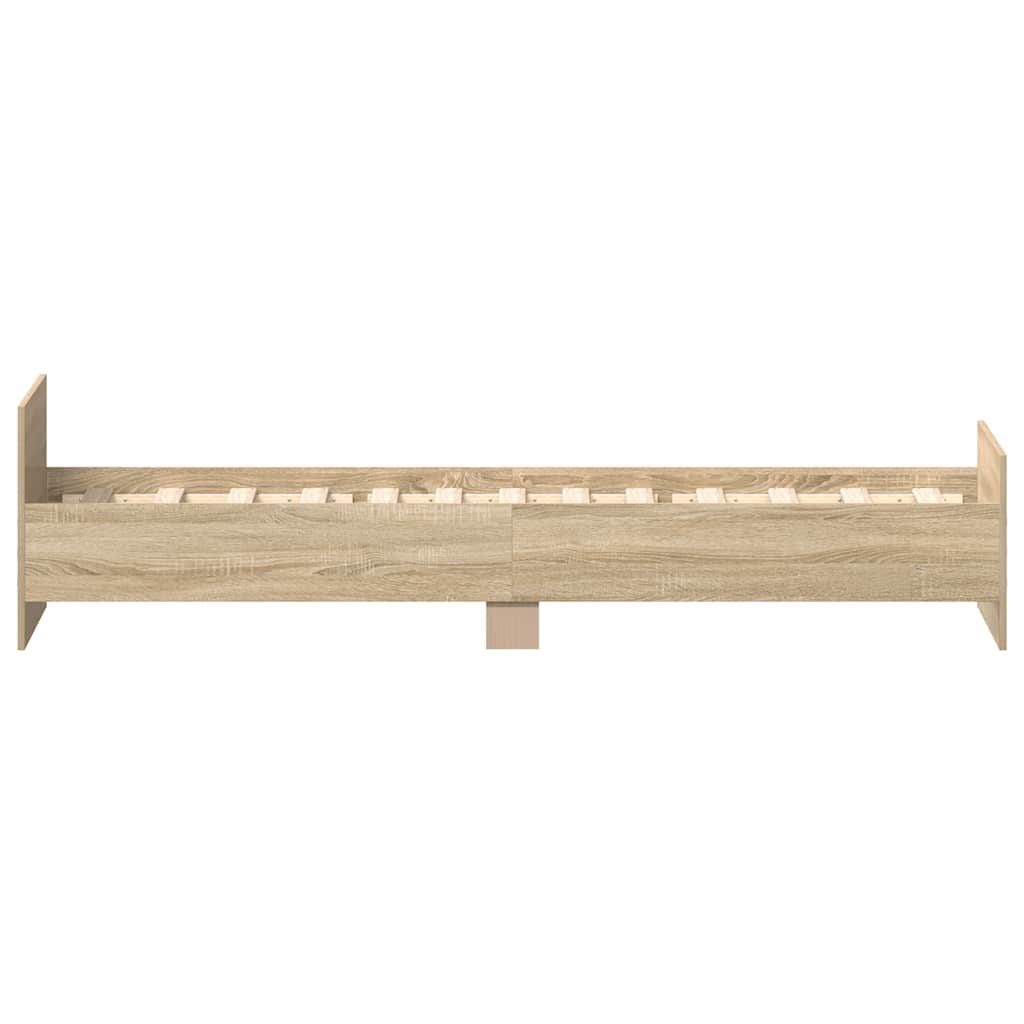 Bed Frame without Mattress Sonoma Oak 75x190 cm Small Single  Engineered Wood