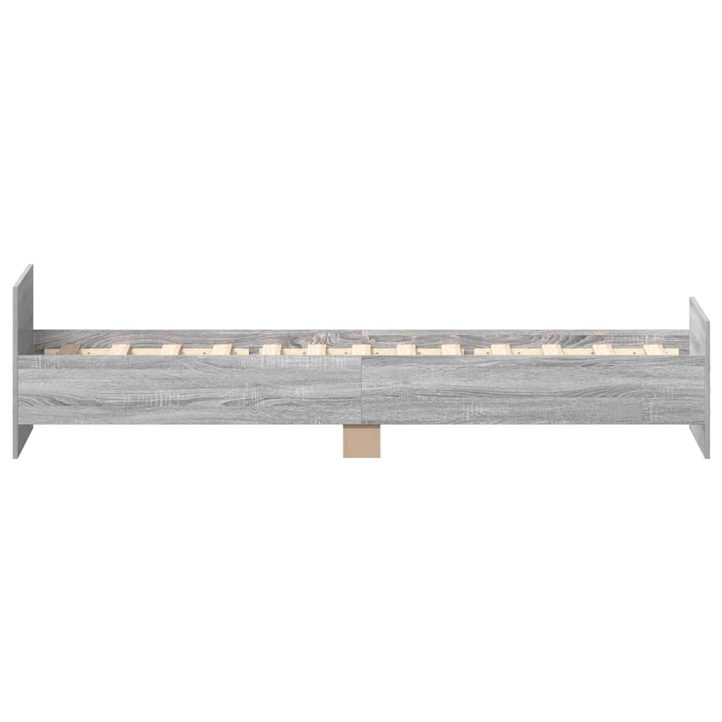 Bed Frame without Mattress Grey Sonoma 75x190 cm Small Single  Engineered Wood