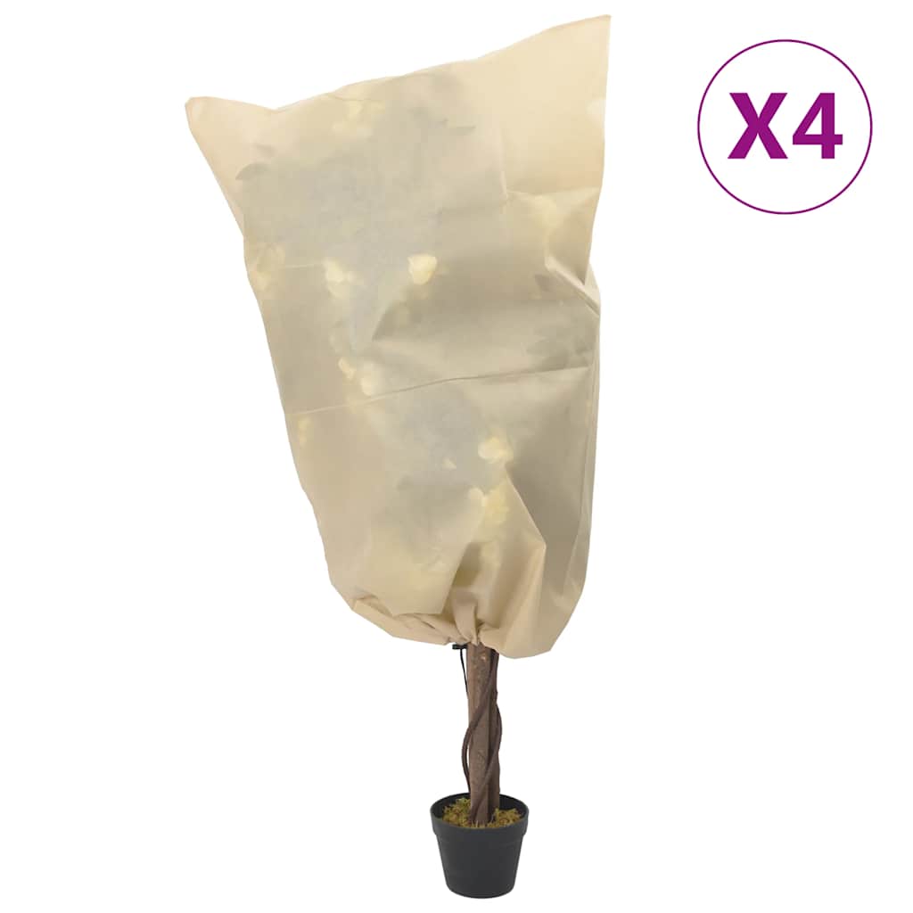 Plant Fleece Covers with Drawstring 4 pcs 70 g/m² 0,8x1 m