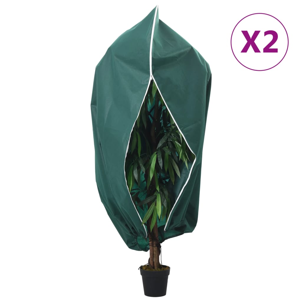 Plant Fleece Covers with Zip 2 pcs 70 g/m² 1x1.55 m