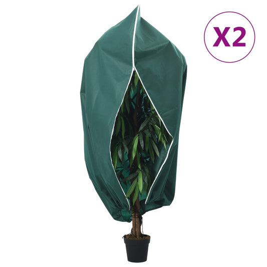 vidaXL Plant Fleece Covers with Zip 2 pcs 70 g/m² 1.55x1.55 m