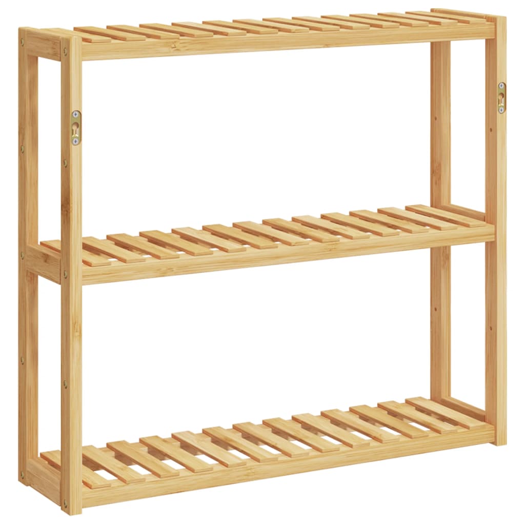 vidaXL Bathroom Shelf 3-Tier Wall-mounted 60x15x54 cm Bamboo