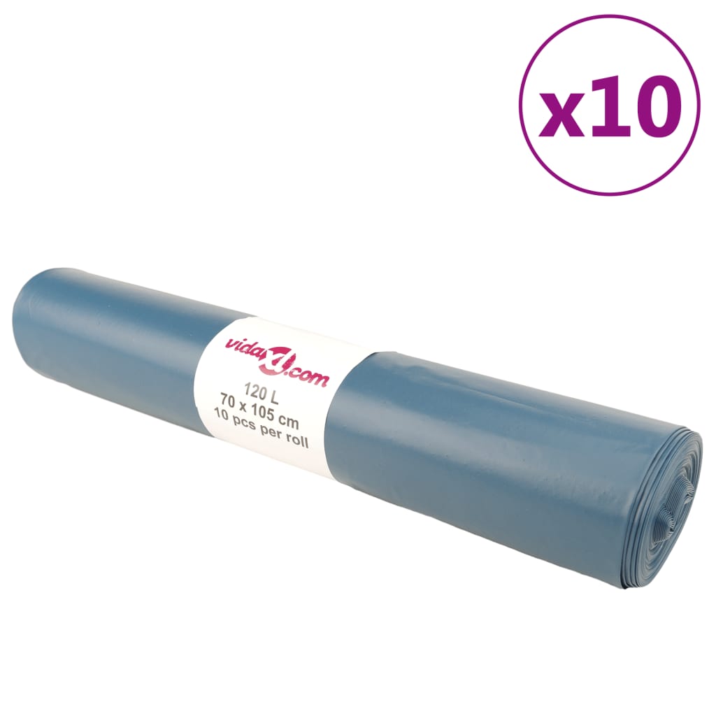 Bin Bags 100 pcs Blue 120 L