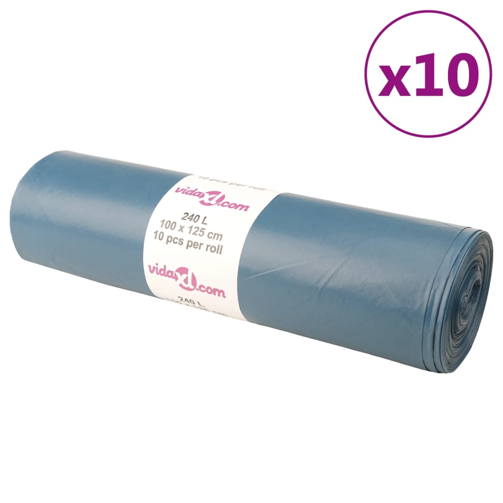 Bin Bags 100 pcs Blue 240 L