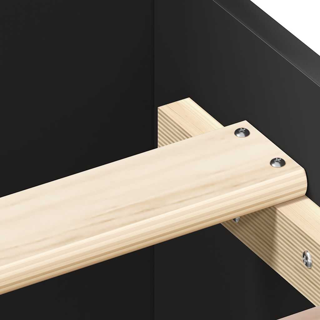 Bed Frame without Mattress Black 200x200 cm