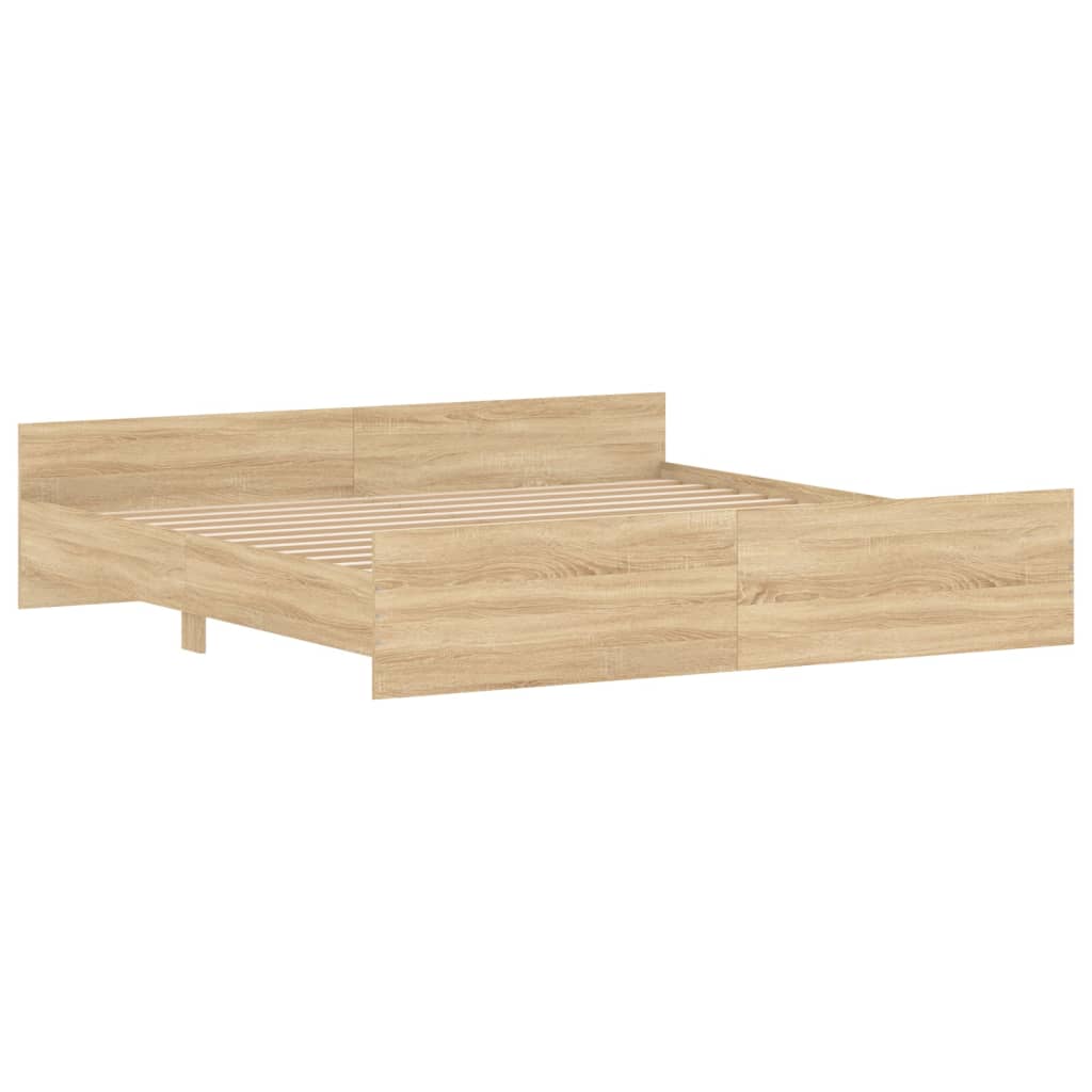 vidaXL Bed Frame without Mattress Sonoma Oak 200x200 cm