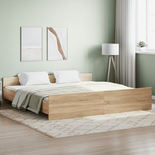 vidaXL Bed Frame without Mattress Sonoma Oak 200x200 cm