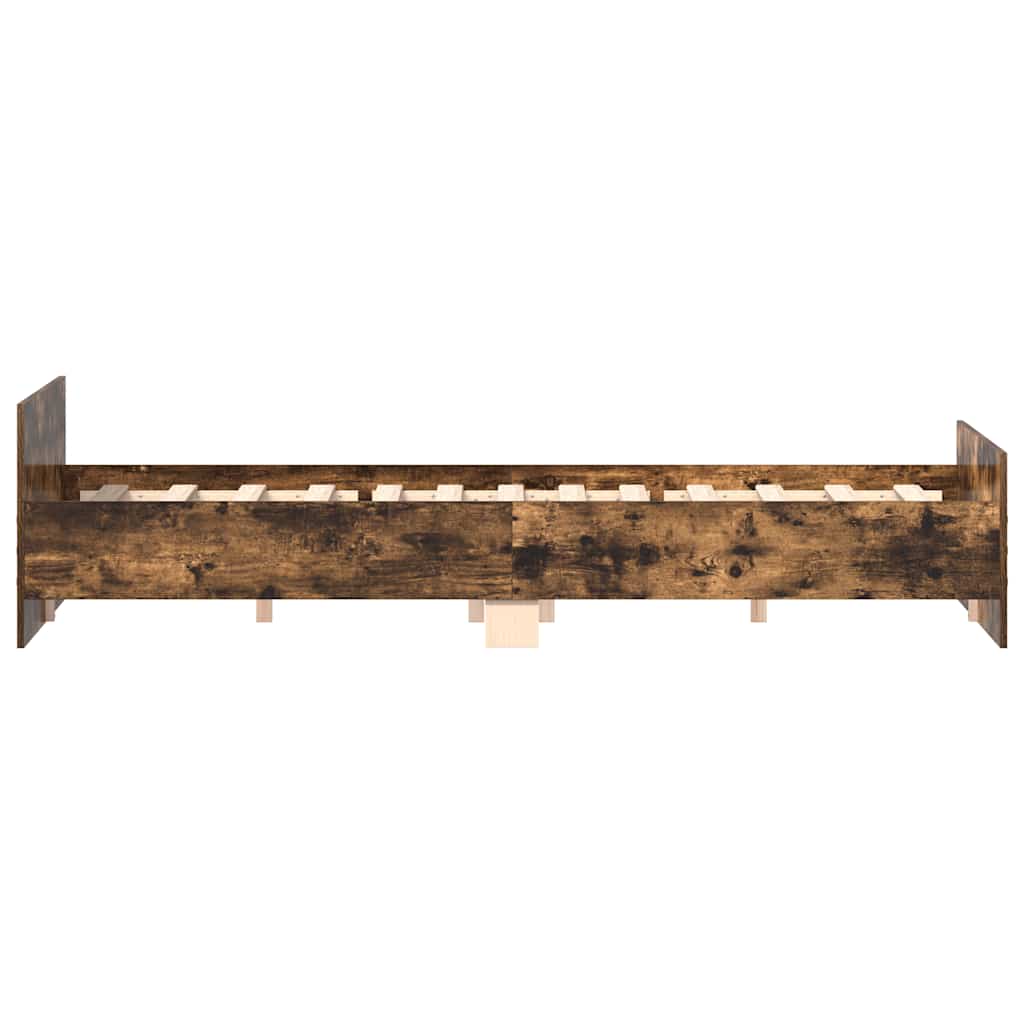 Bed Frame without Mattress Smoked Oak 200x200 cm
