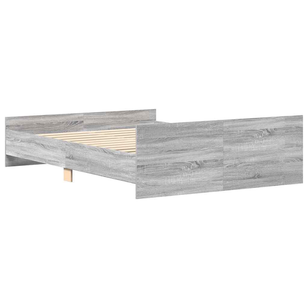 Bed Frame without Mattress Grey Sonoma 120x200 cm