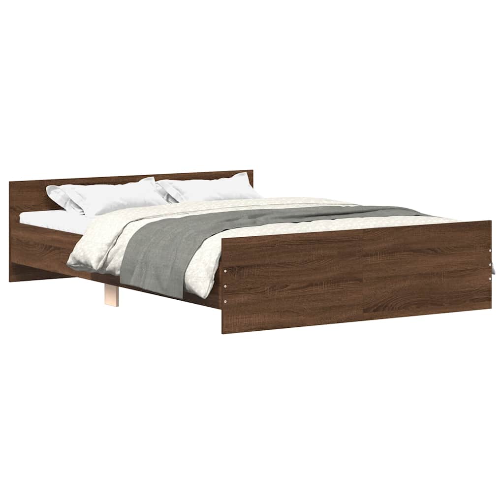 Bed Frame without Mattress Brown Oak 120x200 cm