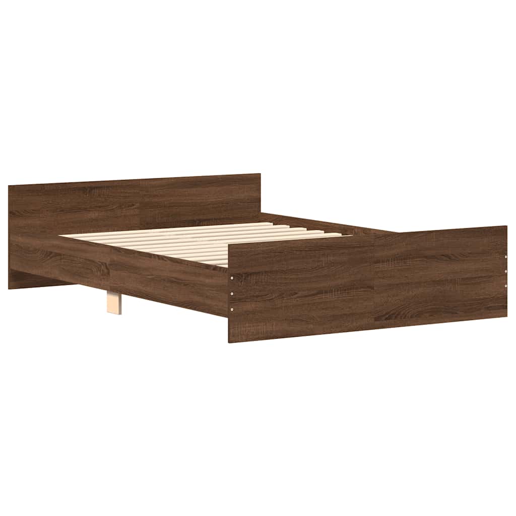 Bed Frame without Mattress Brown Oak 120x200 cm
