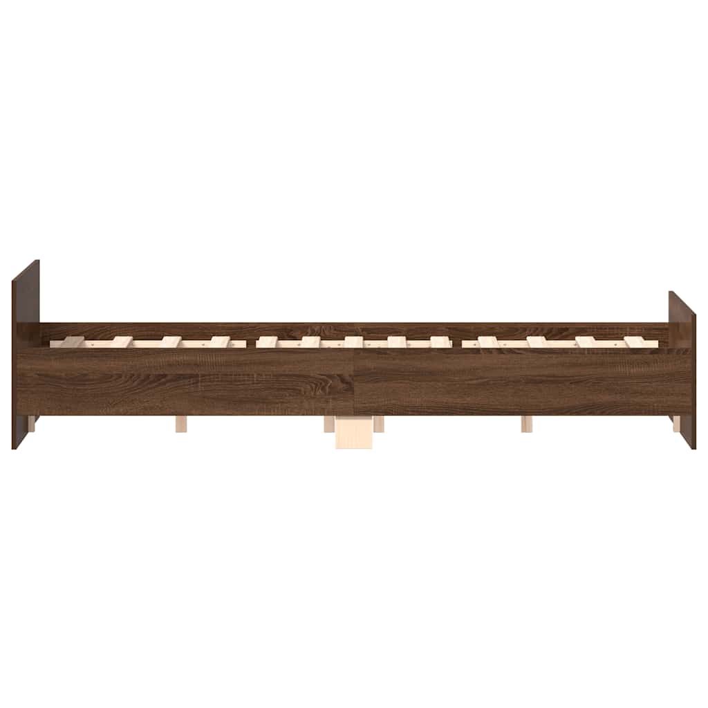 Bed Frame without Mattress Brown Oak 120x200 cm