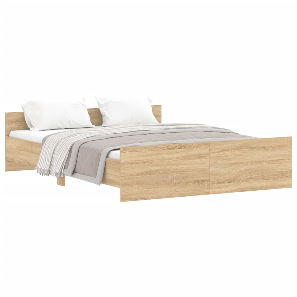 vidaXL Bed Frame without Mattress Sonoma Oak 140x200 cm