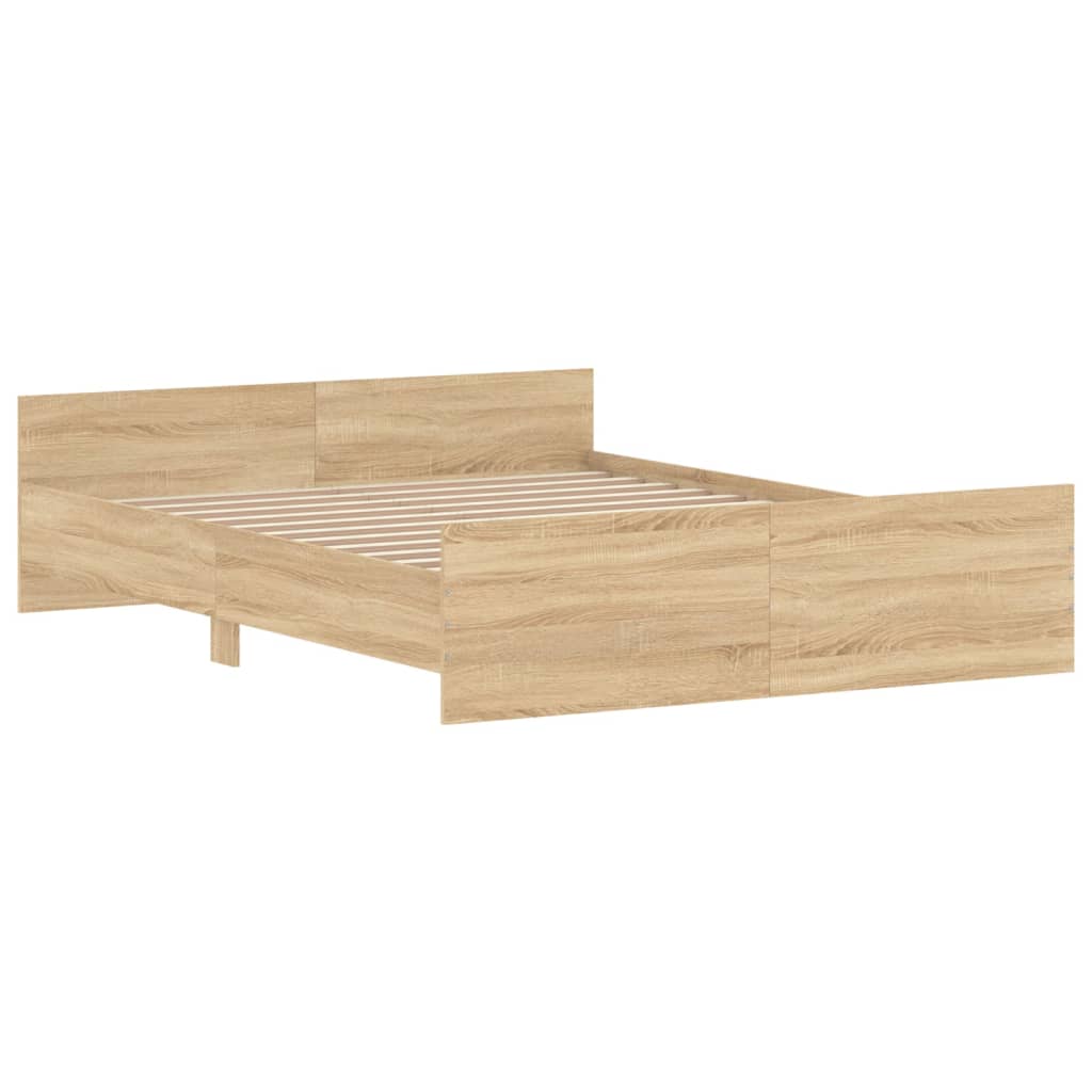 vidaXL Bed Frame without Mattress Sonoma Oak 140x200 cm