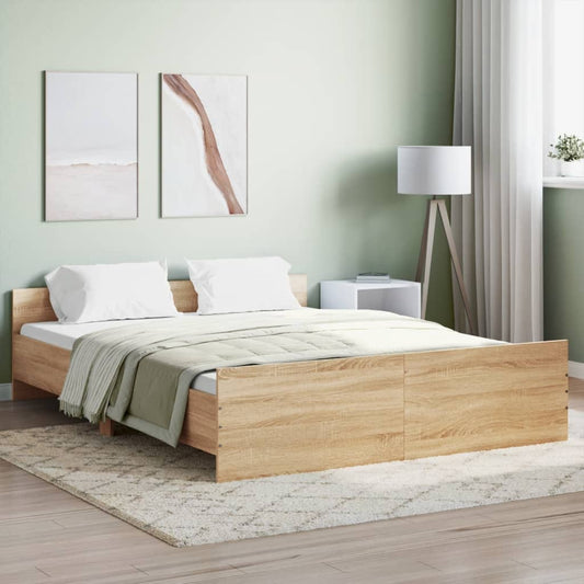 vidaXL Bed Frame without Mattress Sonoma Oak 140x200 cm