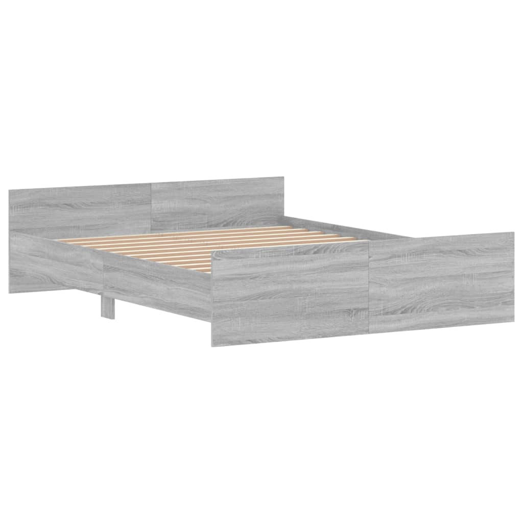 vidaXL Bed Frame without Mattress Grey Sonoma 140x200 cm