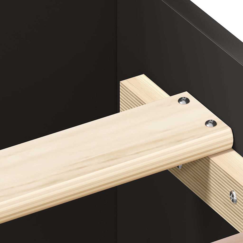 Bed Frame without Mattress Black 150x200 cm King Size
