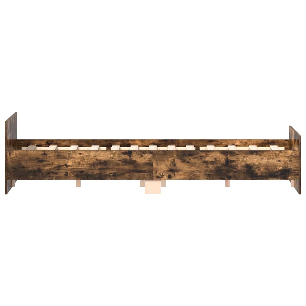Bed Frame without Mattress Smoked Oak 150x200 cm King Size