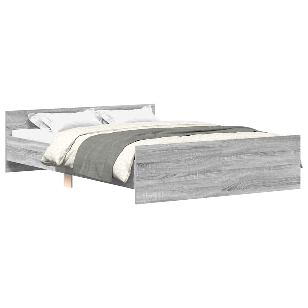 Bed Frame without Mattress Grey Sonoma 150x200 cm King Size