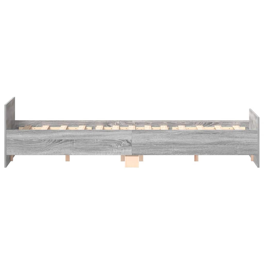 Bed Frame without Mattress Grey Sonoma 150x200 cm King Size