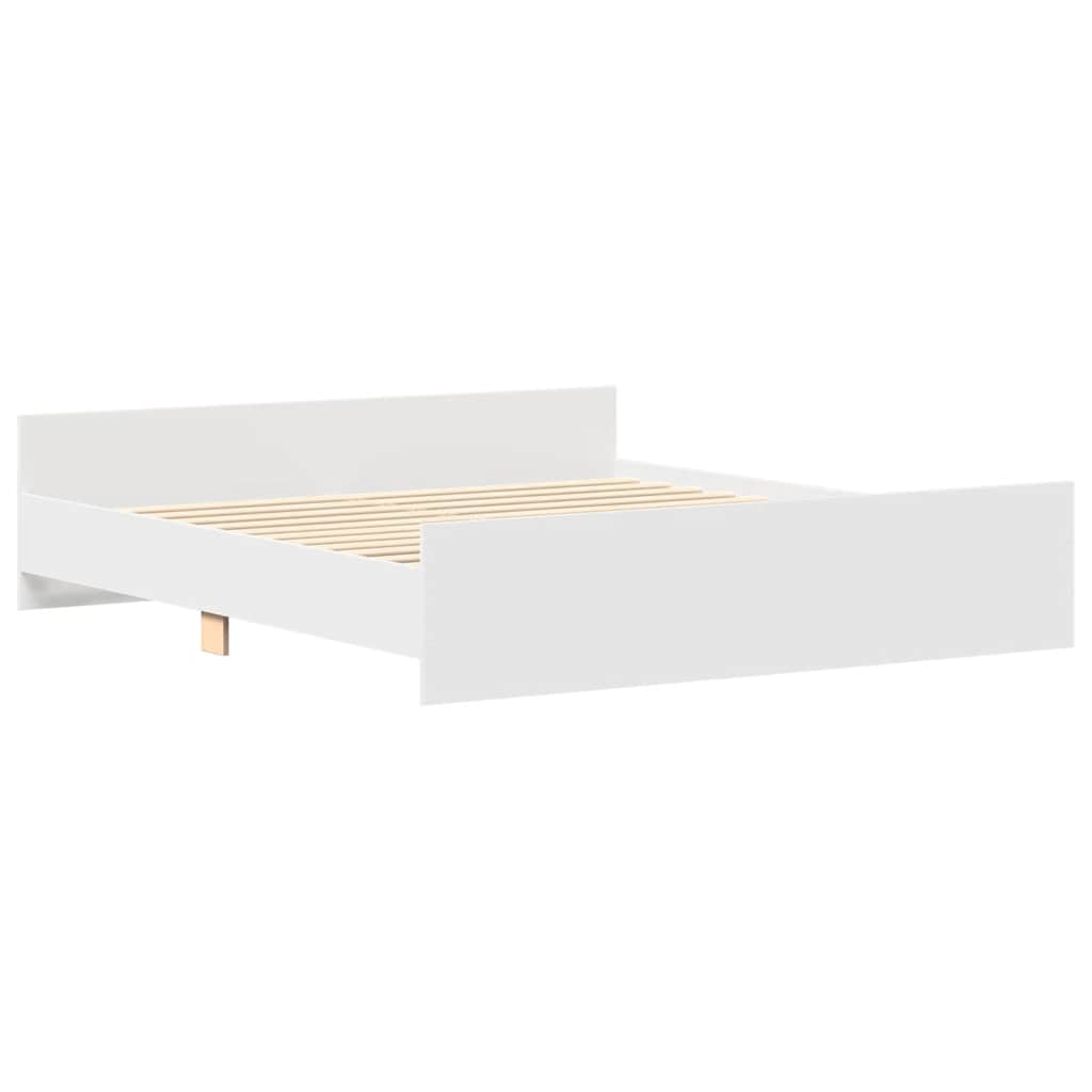 Bed Frame without Mattress White 160x200 cm