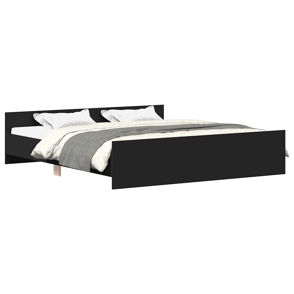 Bed Frame without Mattress Black 160x200 cm