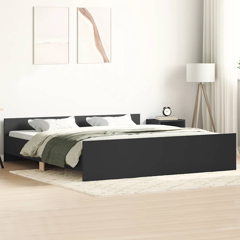 Bed Frame without Mattress Black 160x200 cm