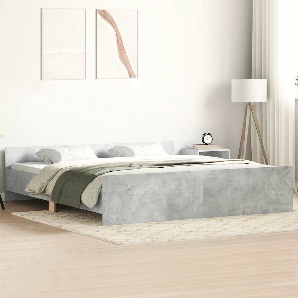 Bed Frame without Mattress Concrete Grey 160x200 cm