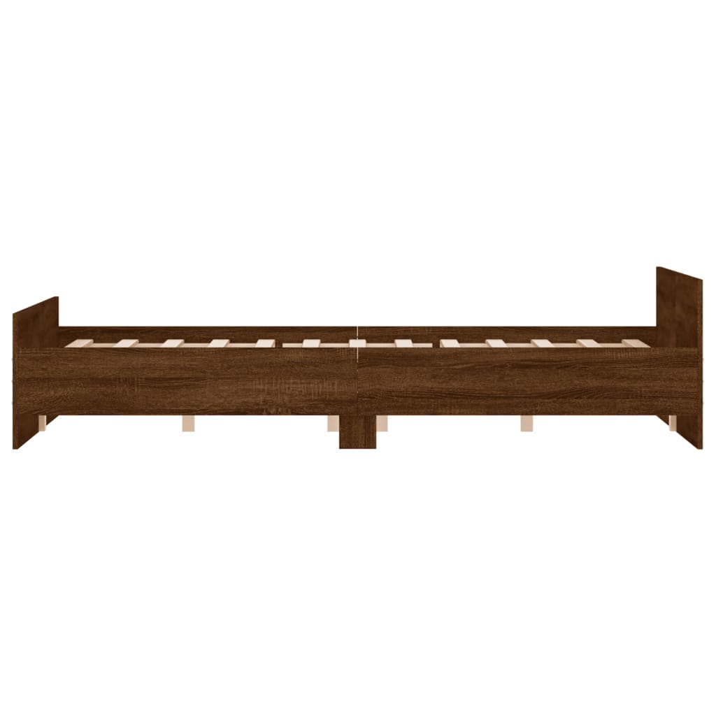 vidaXL Bed Frame without Mattress Brown Oak 160x200 cm