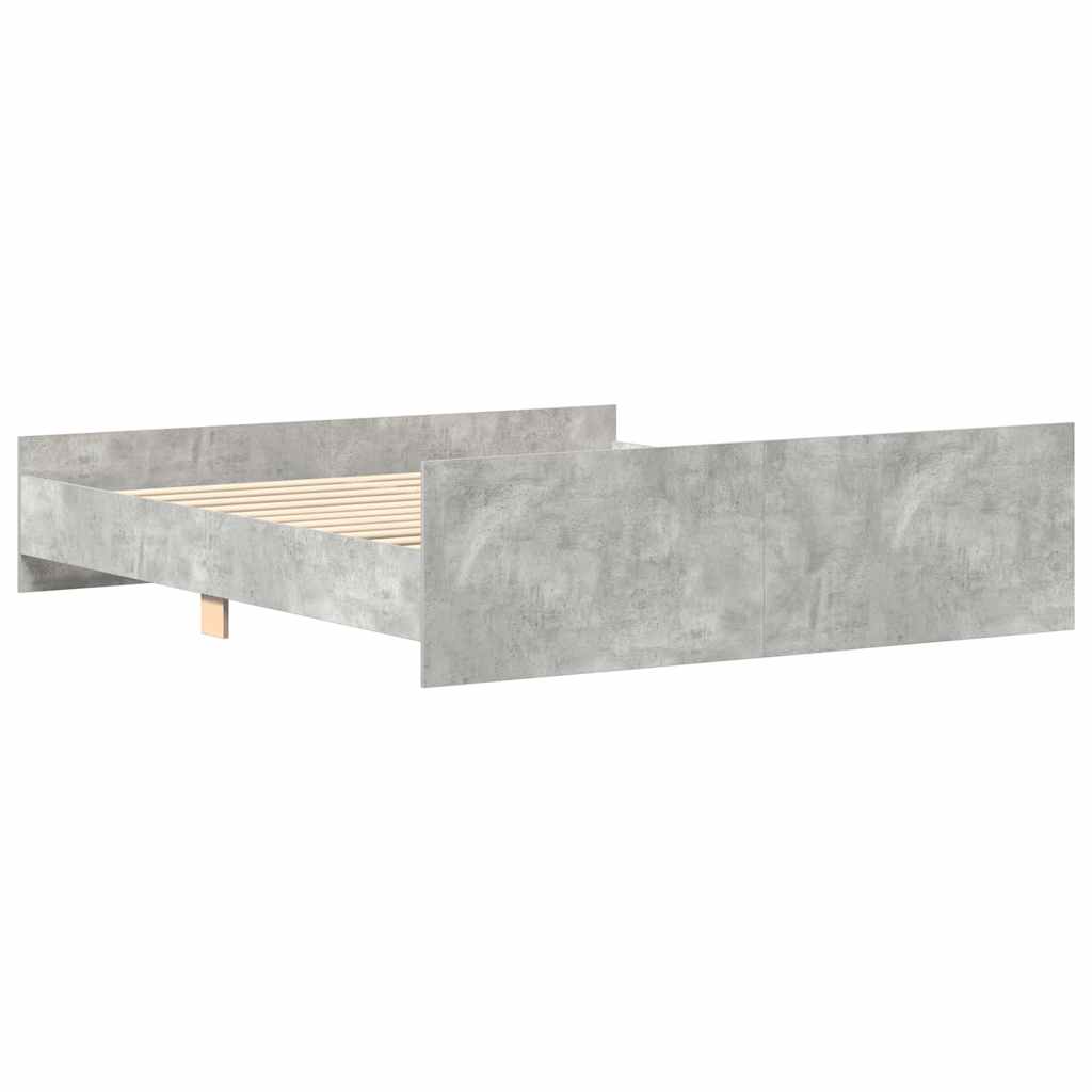 Bed Frame without Mattress Concrete Grey 180x200 cm Super King