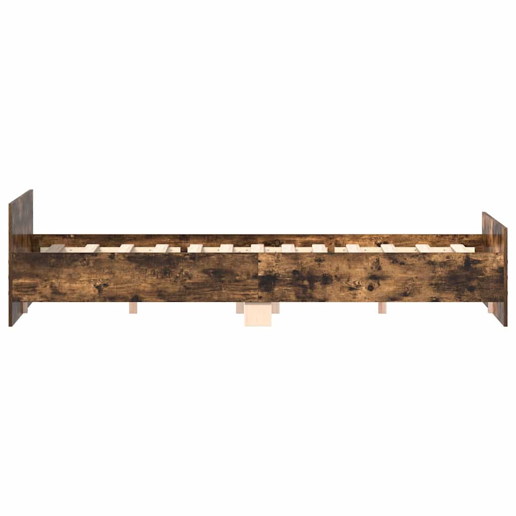 Bed Frame without Mattress Smoked Oak 180x200 cm Super King