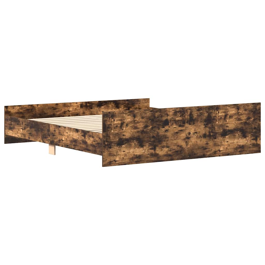 Bed Frame without Mattress Smoked Oak 180x200 cm Super King