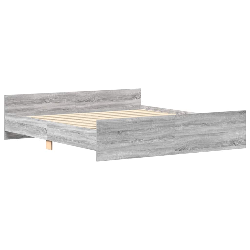 Bed Frame without Mattress Grey Sonoma 180x200 cm Super King