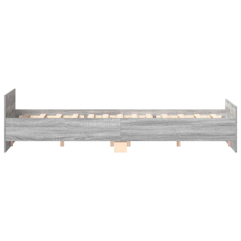 Bed Frame without Mattress Grey Sonoma 180x200 cm Super King