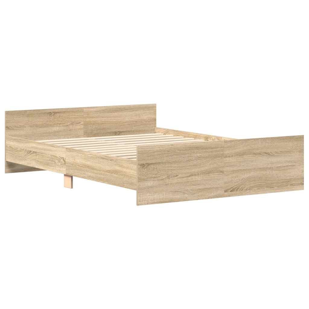 Bed Frame without Mattress Concrete Grey 120x190 cm Small Double
