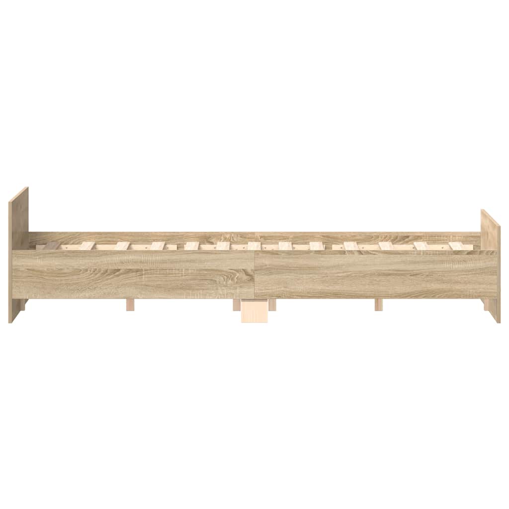 Bed Frame without Mattress Concrete Grey 120x190 cm Small Double
